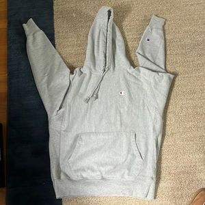 Gray large champion hoodie